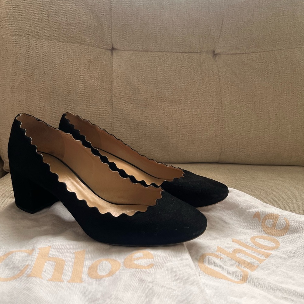 Chloé Black Scalloped Heels